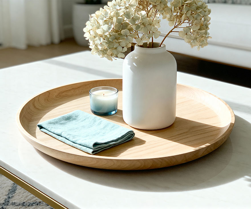 Coastal-style interior styling decor detail for luxury home in Irvine, Orange County